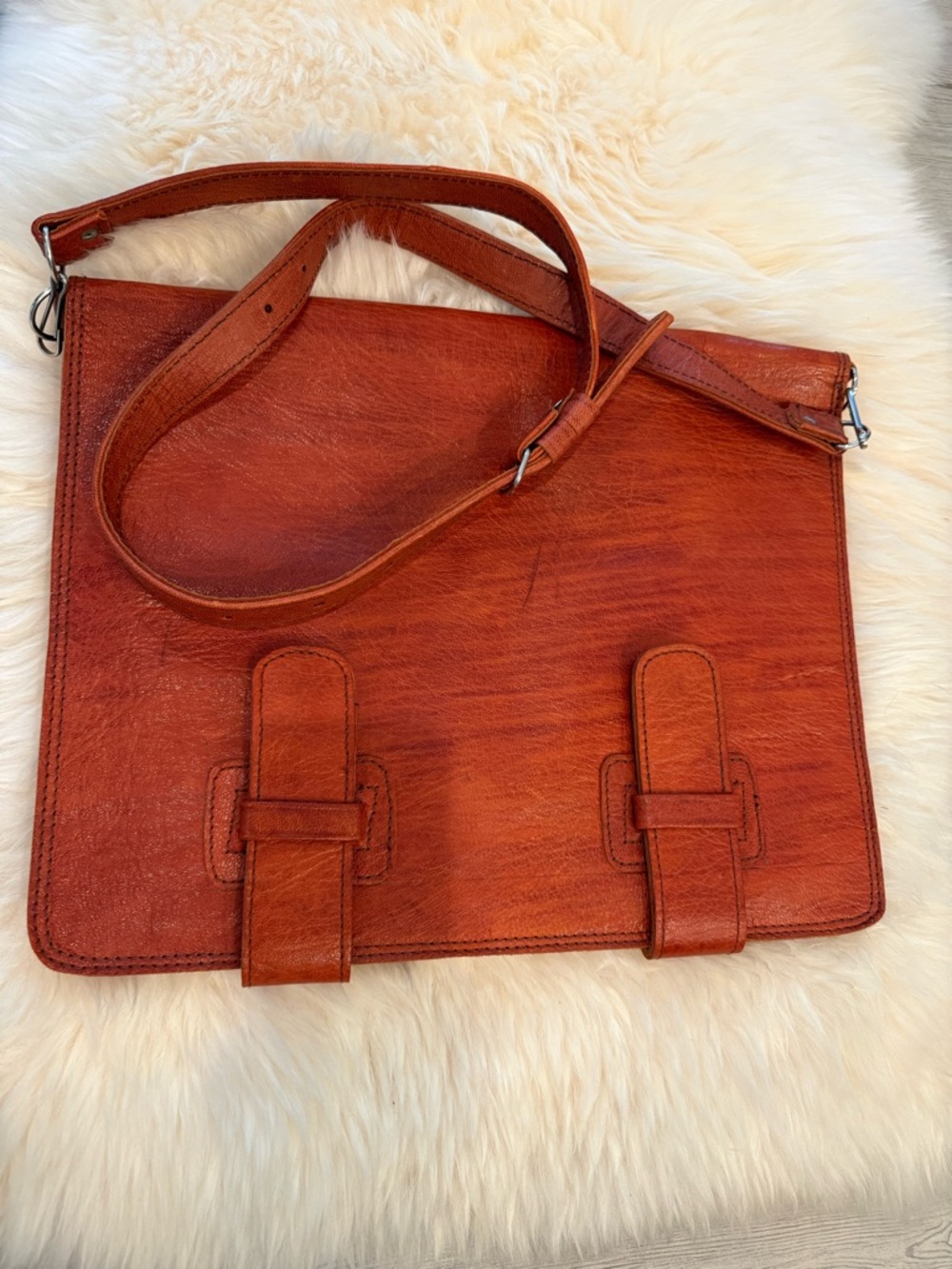 Rare Find! 1970s attache’ messenger vintage Messenger Bag in Cognac Brown